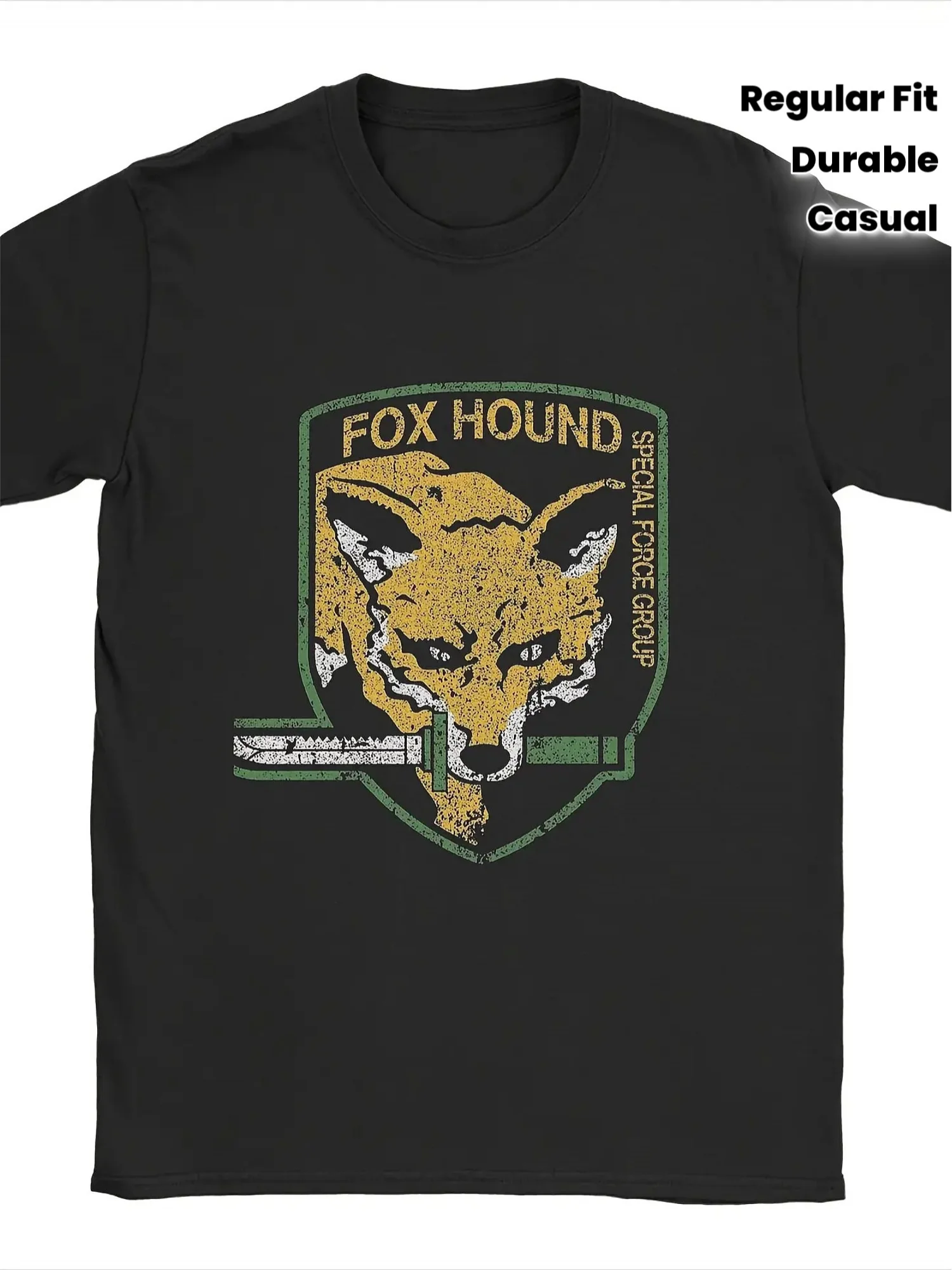 Men's Metal Gear Graphic T-Shirt Foxhound Design Crew Neck Short Sleeve Regular Fit All-Season Casual Tee