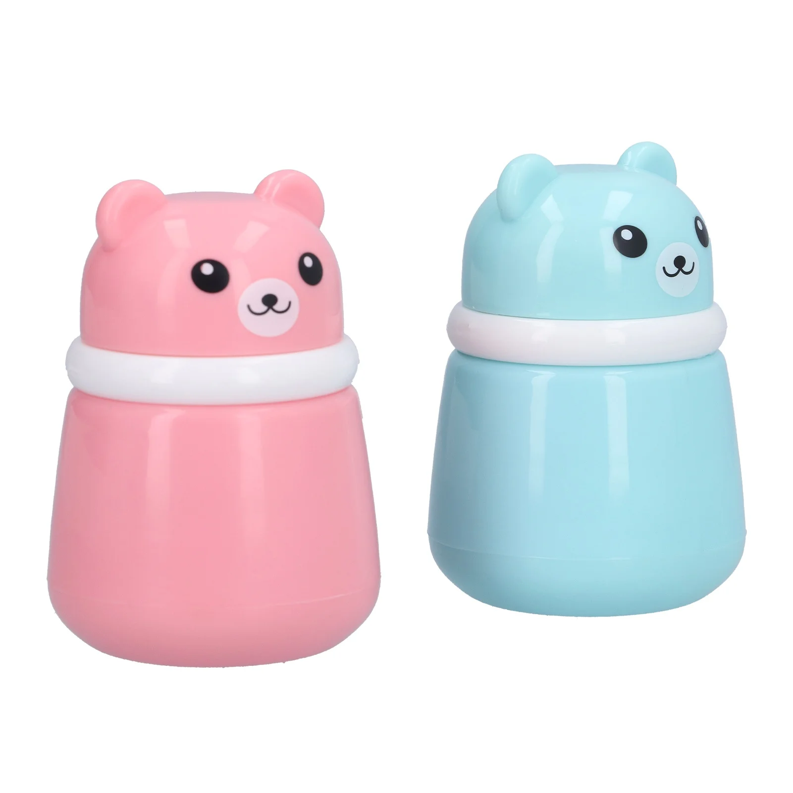 2 Pcs Cartoon Bear Powder Puff Box Empty After Bath Puff Box Body Powder Container for Home TravelCartoon Bear