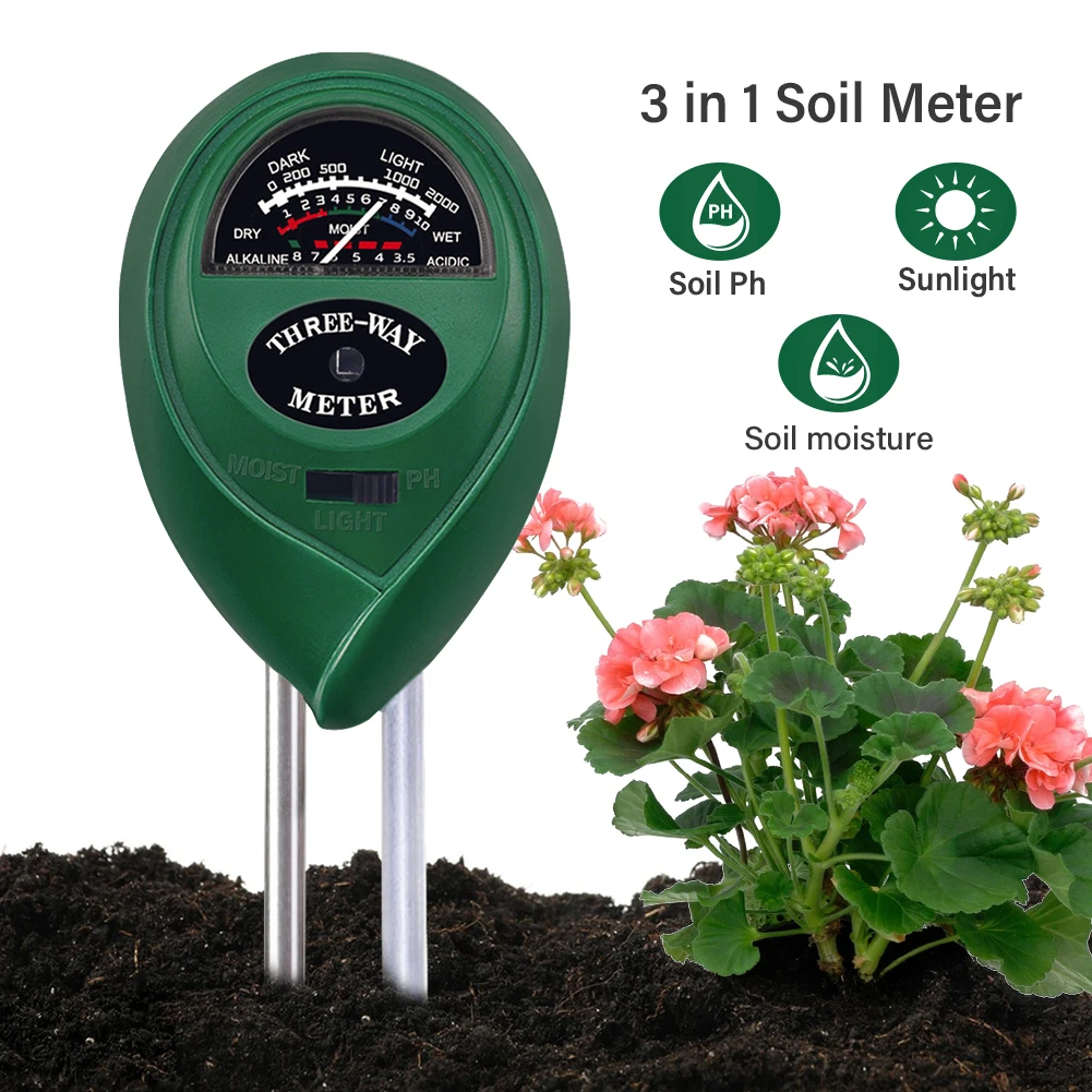 

Plant Flowers Soil Tester 3 In1 /Moisture/Light Soil Test Kit Soil PH Meters for Outdoor and Indoor Plants, Gardens and Laws