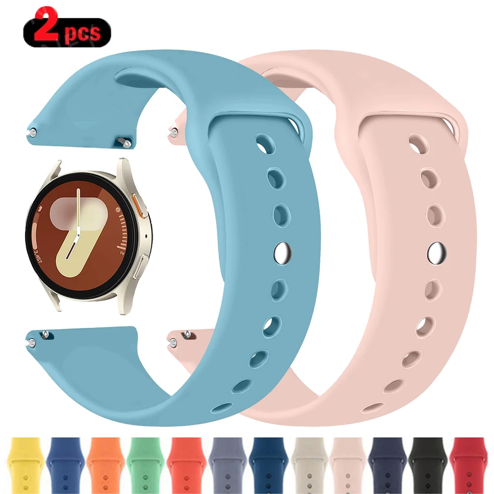 Silicone straps For Samsung Galaxy watch 7/FE/5/5 Pro/4/6 classic Active 2 20mm 22mm bracelet for Huawei GT 5-4-3-2e 2 pack band