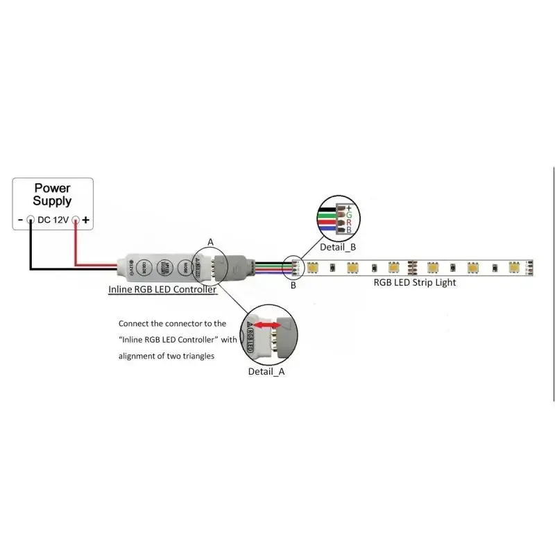 Mini 3 Buttons Light Strip Controller DC 12V 24V LED RGB Controler 4pin LED RGB Dimmer Connector for 2835 5050 LED Light Strip