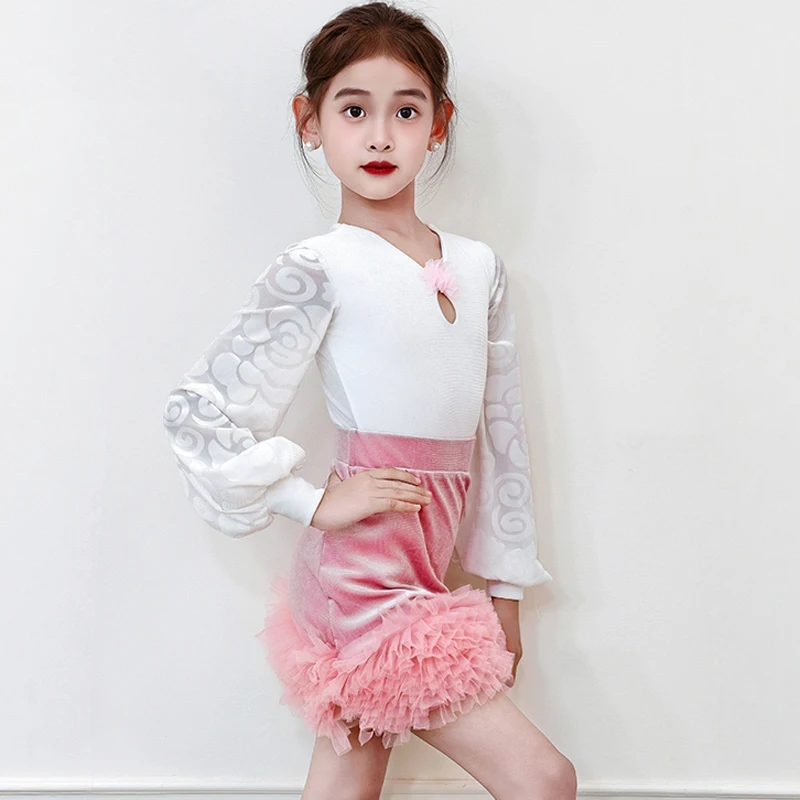 فستان رقص السالسا اللاتينية للفتيات فستان رقص قاعة الرقص فستان قياسي للأطفال مسابقة سامبا تانجو رومبا ملابس رقص لاتينية للفتيات