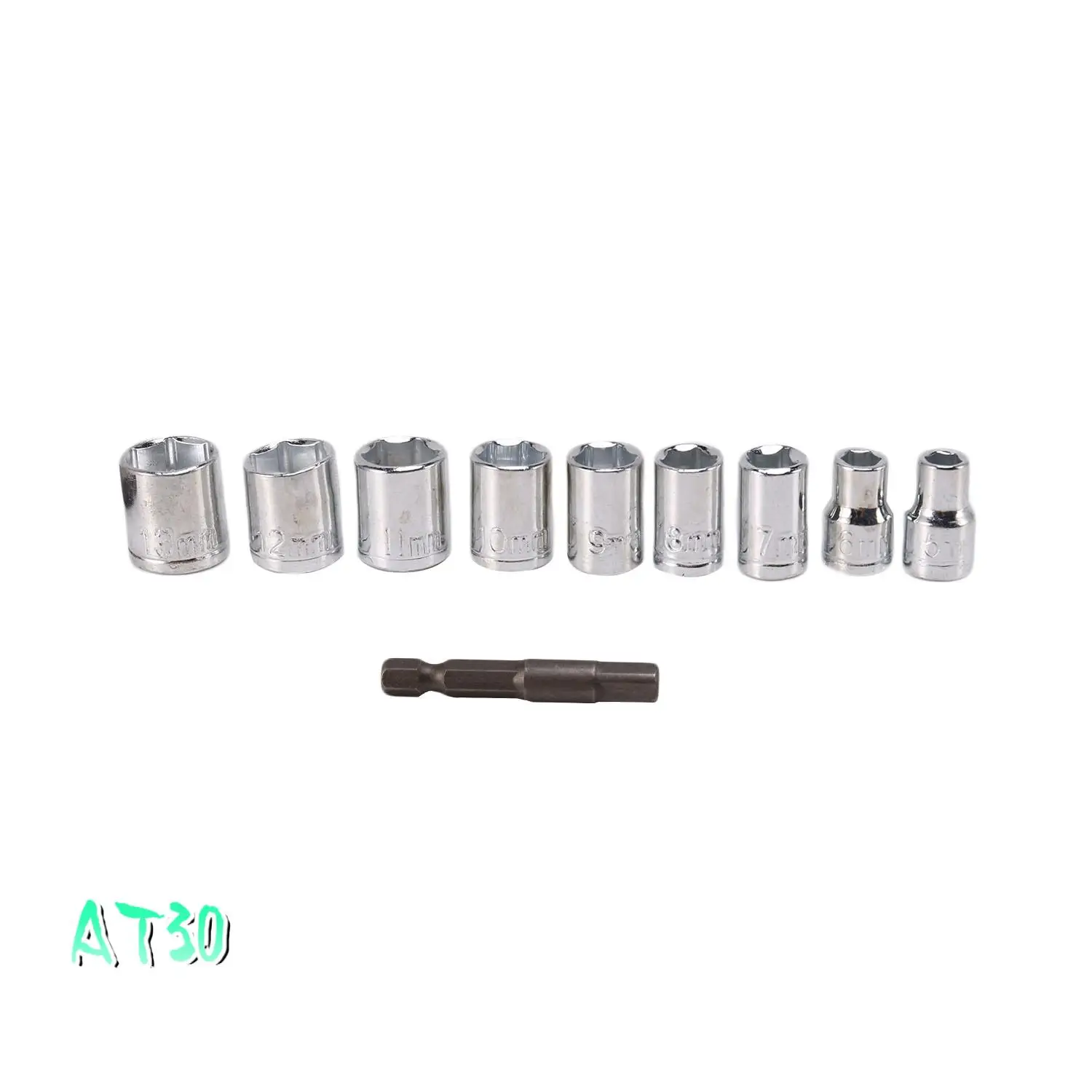 Hand Tools 9Pcs /10Pcs 1/4 Inch Drive Hex Bit Socket Wrench Set Sleeve Wrench Set Wrench Adapter 5/6/7/8/9/10/11/12/13Mm-AT30
