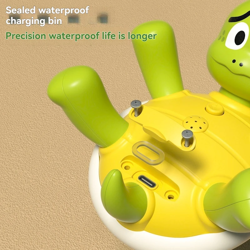 Jouet de bain tortues de natation, jouets de bain mignons pour bébé avec bouton de pulvérisation d'eau à une touche, jouets de bain de piscine rechargeables pour enfants âgés de 1 à 3 ans,