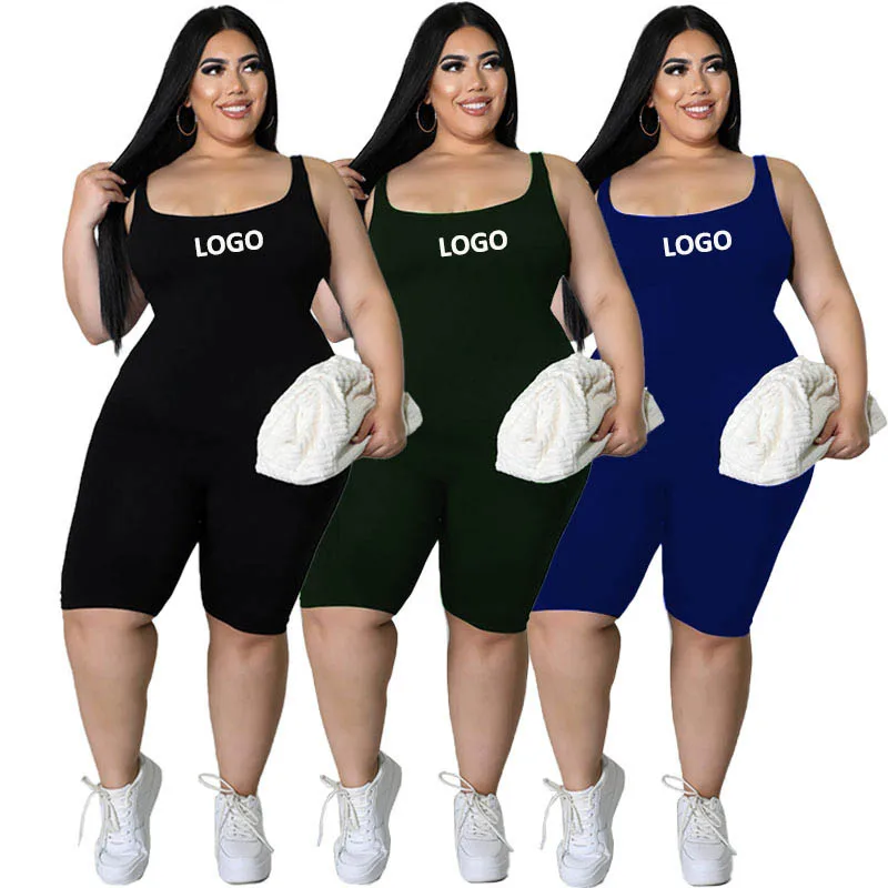 Custom LOGO best selling plus size European and American women's temperament fashion milk silk slim one-piece shorts.