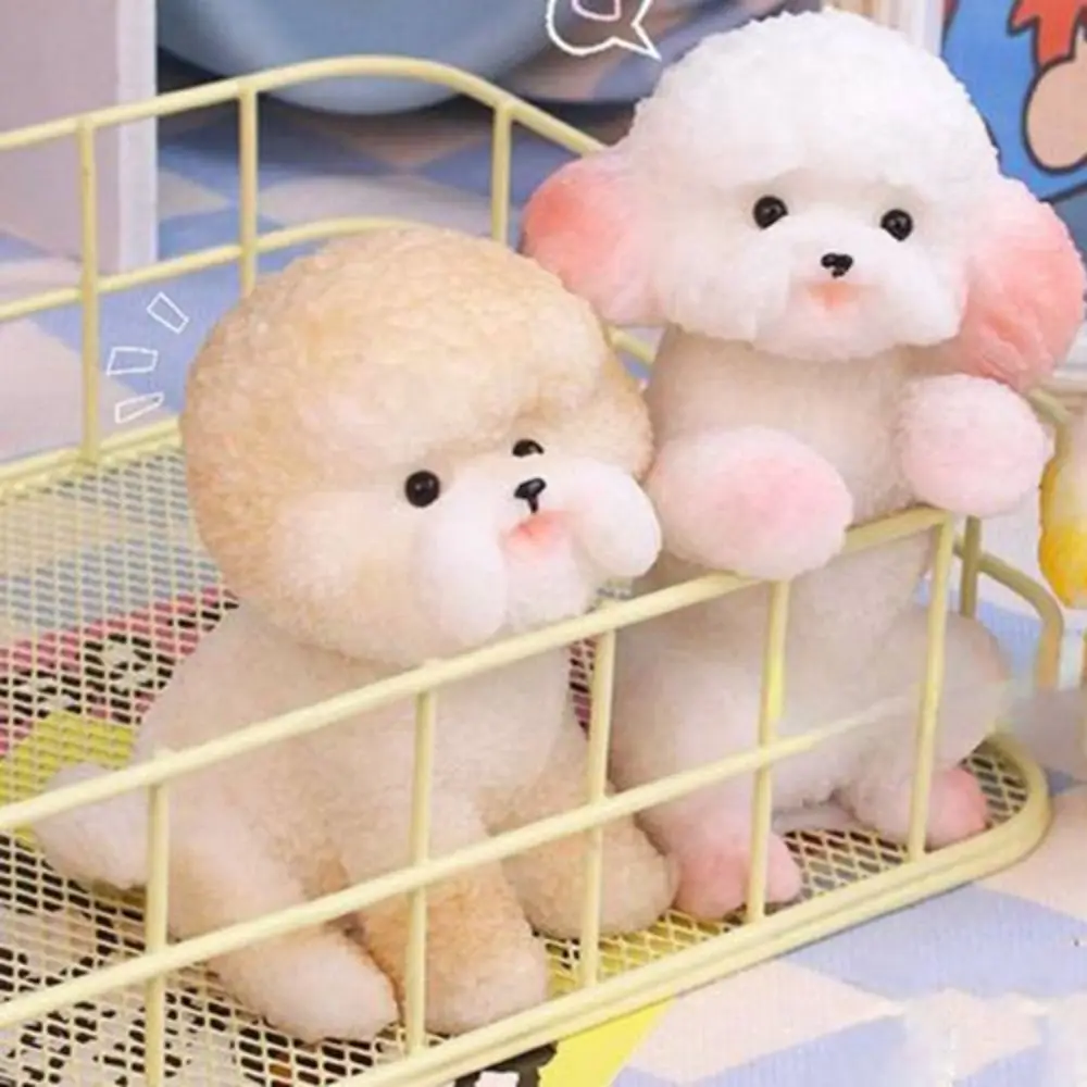 Slow Rebound Schnauzer Doll Squeeze Animal Colorful Simulation Dog Squeeze Toys Mini Cartoon Dog Fidget Sensory Toys