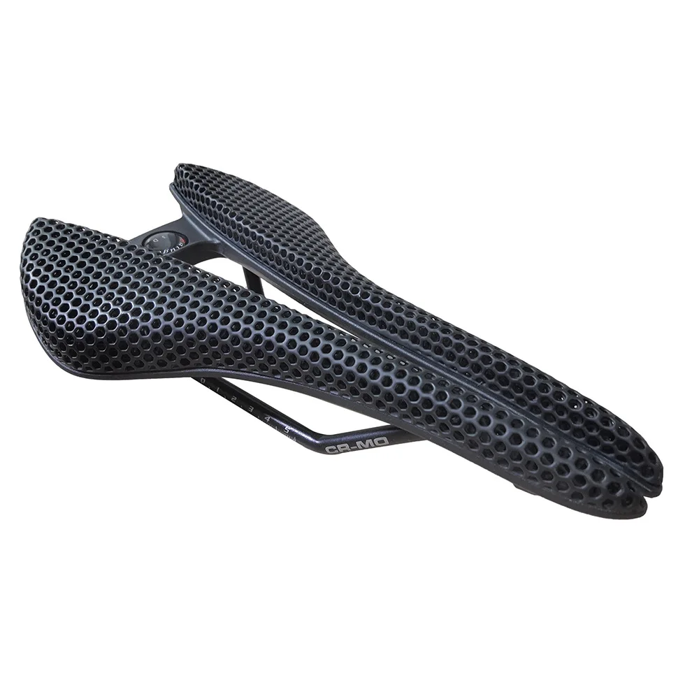 Balogue Bicycle 3D Printing Saddle CR-MO Steel Round Rails Ultra-light Hollow Comfortable Road Bike MTB Honeycomb Cushion