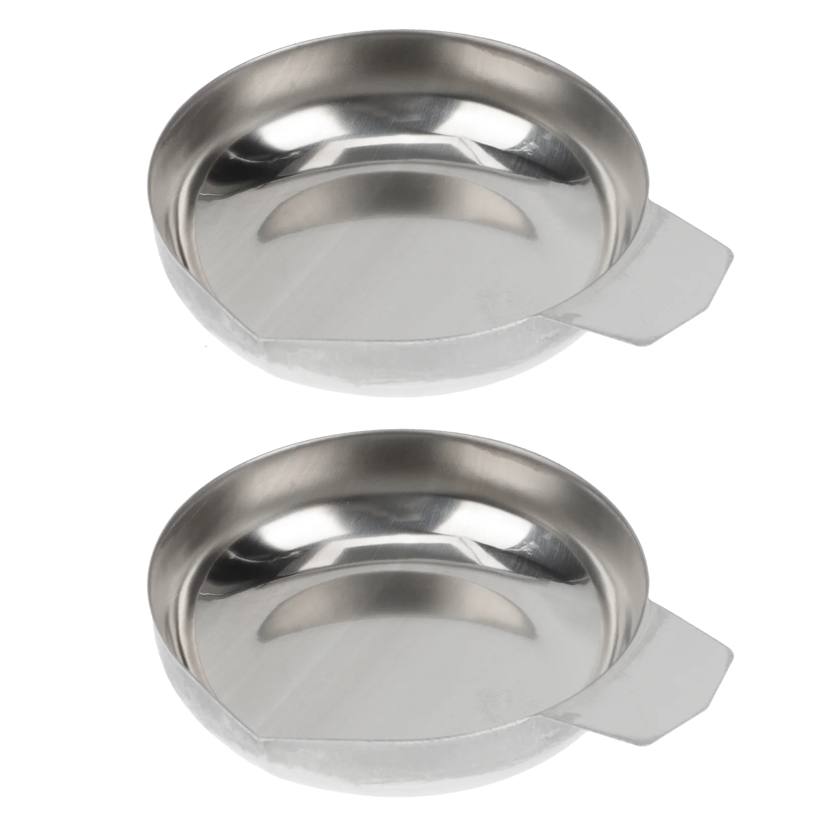 

2 Pcs Stainless Steel Weighing Pan Dish Electronic Scale Tray Carat Trays Cup Mini Rack Kitchen for Food