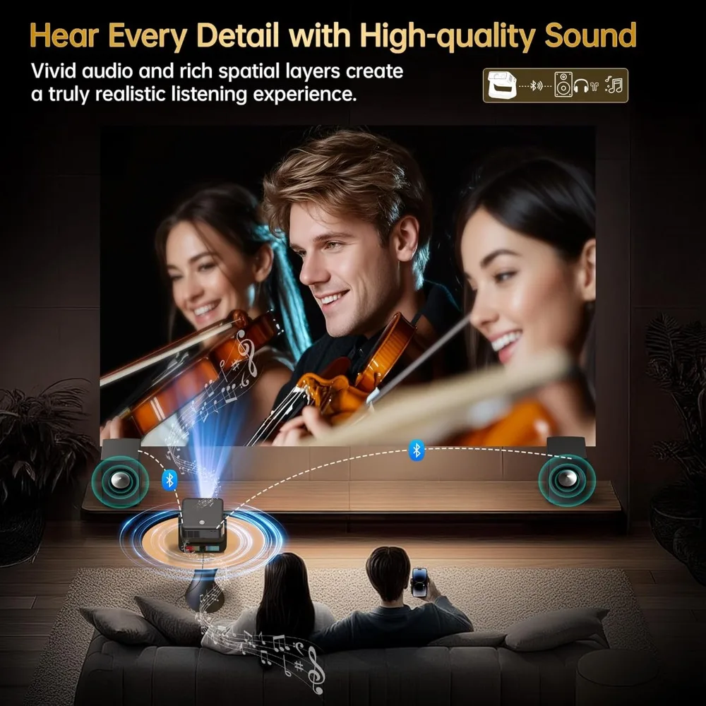 جهاز عرض Google TV WiFi 6 Bluetooth الذكي بدقة 4K يدعم التركيز التلقائي لجهاز عرض الأفلام الخارجي لـ Netflix Prime Video YouTube Home #6