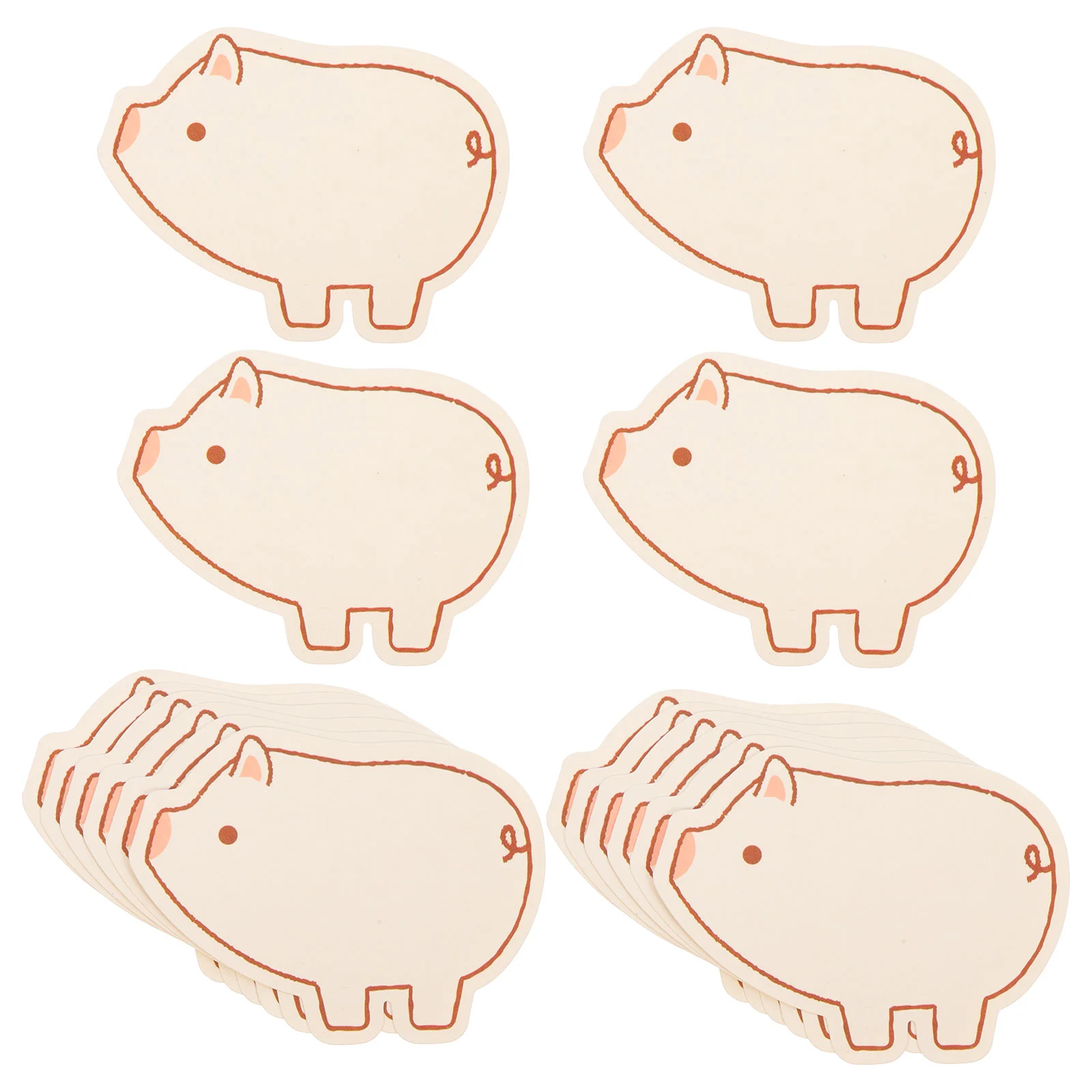 

60 Pcs Blank Cards Note Message Greeting Bulk Animal Place Paper for Kids Sign Child