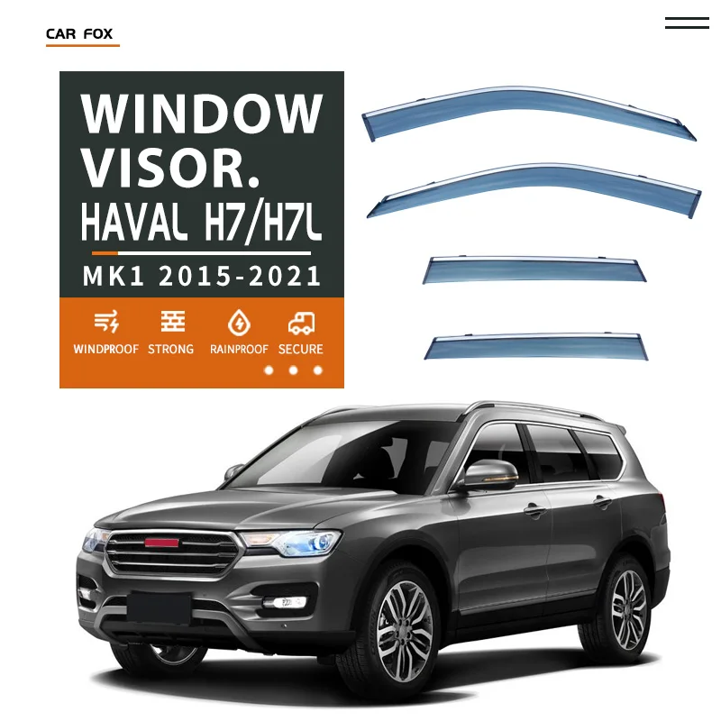 

Пластиковый оконный козырек для HAVAL H7/H7L MK1 2015-2021, оттенки для вентиляции, защита от солнца и дождя для HAVAL H7/H7L MK1 2015-2021