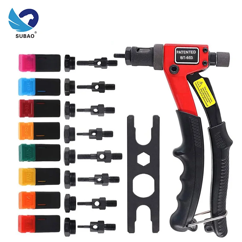 SUBAO Rivet BT603 hand thread rivet nut gun,rivet nut tool, rivet nut tool m3 / M4 / M5 / M6 metric and English alphabetic shaft