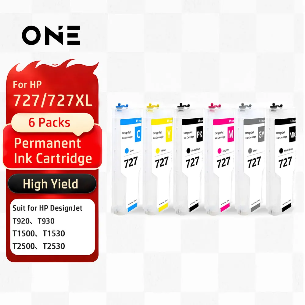 

For HP 727 727XL Refillable Ink Cartridge with Permanent Chip 300ML For HP DesignJet T920 T930 T1530 T2500 T2530 T1500 Printer