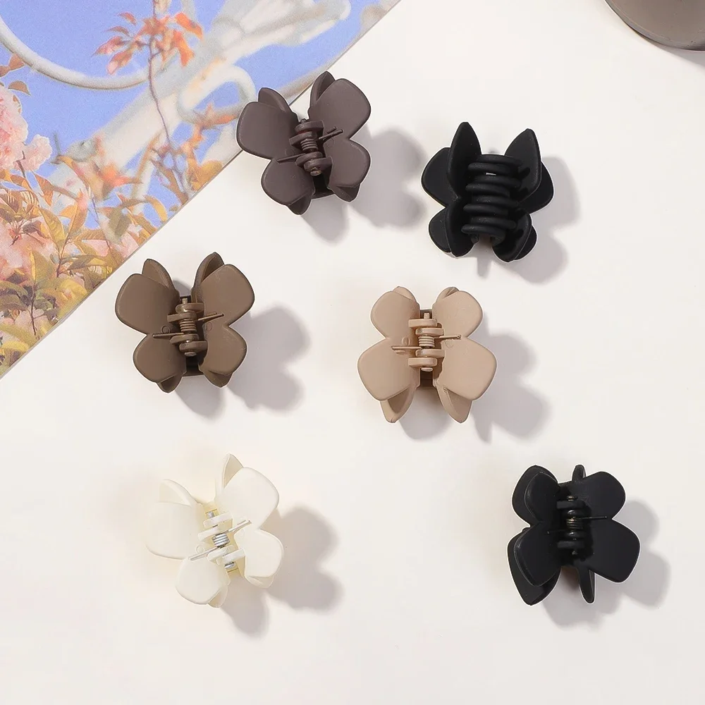 6 Pcs Small Mini Butterfly Claw Clips Women Girls,Nonslip Beige, Khaki, Brown, Black Jaw Clips for Thin Thick Hair accesorios