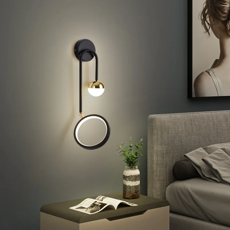 Led Moderne Interieur Wandlamp Achterwanden Ronde Bal Achtergrond Wandlamp Gangpad Woonkamer Creatieve Nordic Decoratie Wandlamp