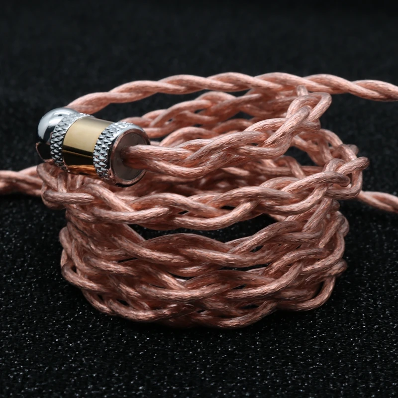 XINHS A06 4-core 7N high-purity OCC dark brown double-layer shielded earphone fever grade IEM connection cable