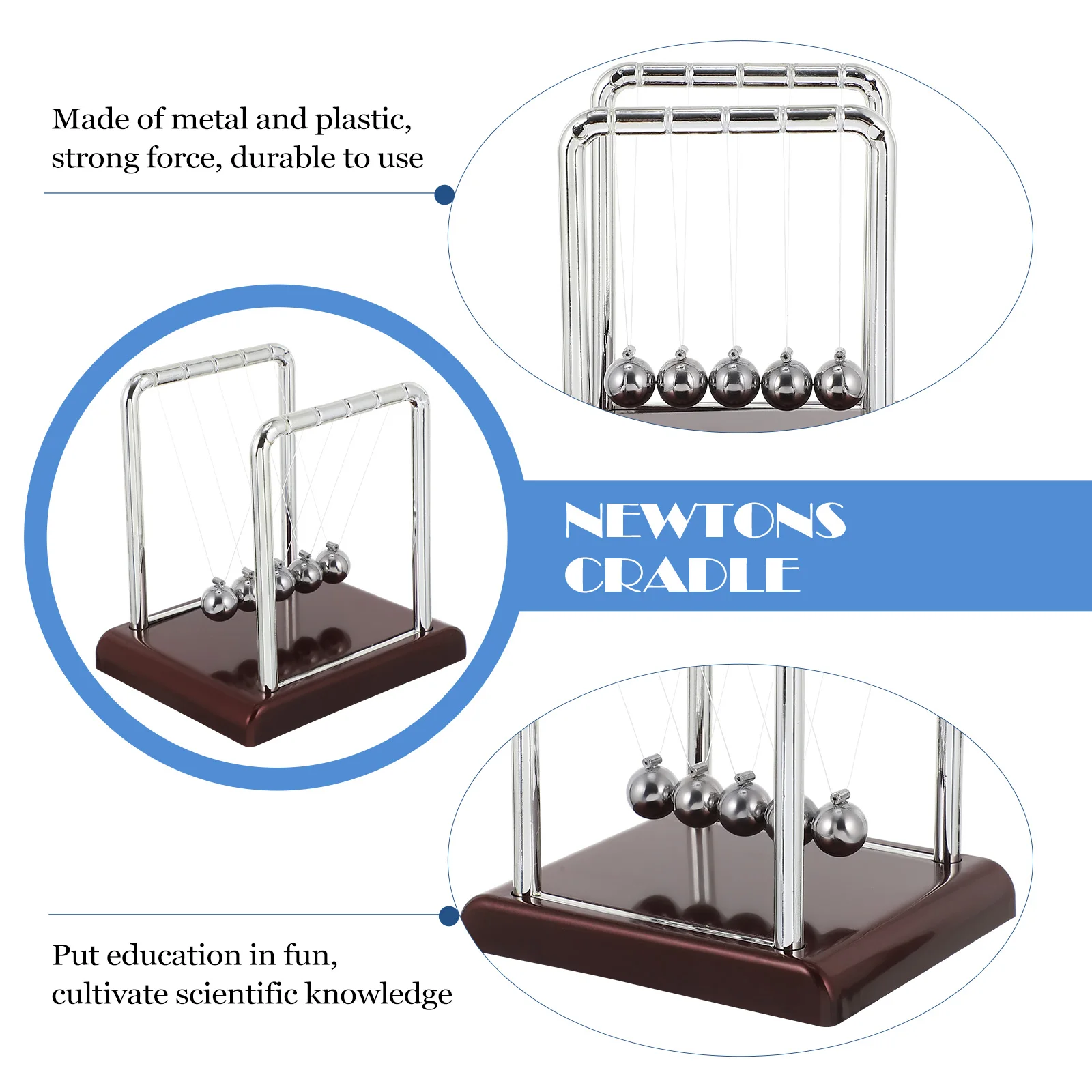 

Cradle Pendulum Balls Toy Set Perpetual Motion Desk Work Metal Plastic Decoration Office Home Momentum Display