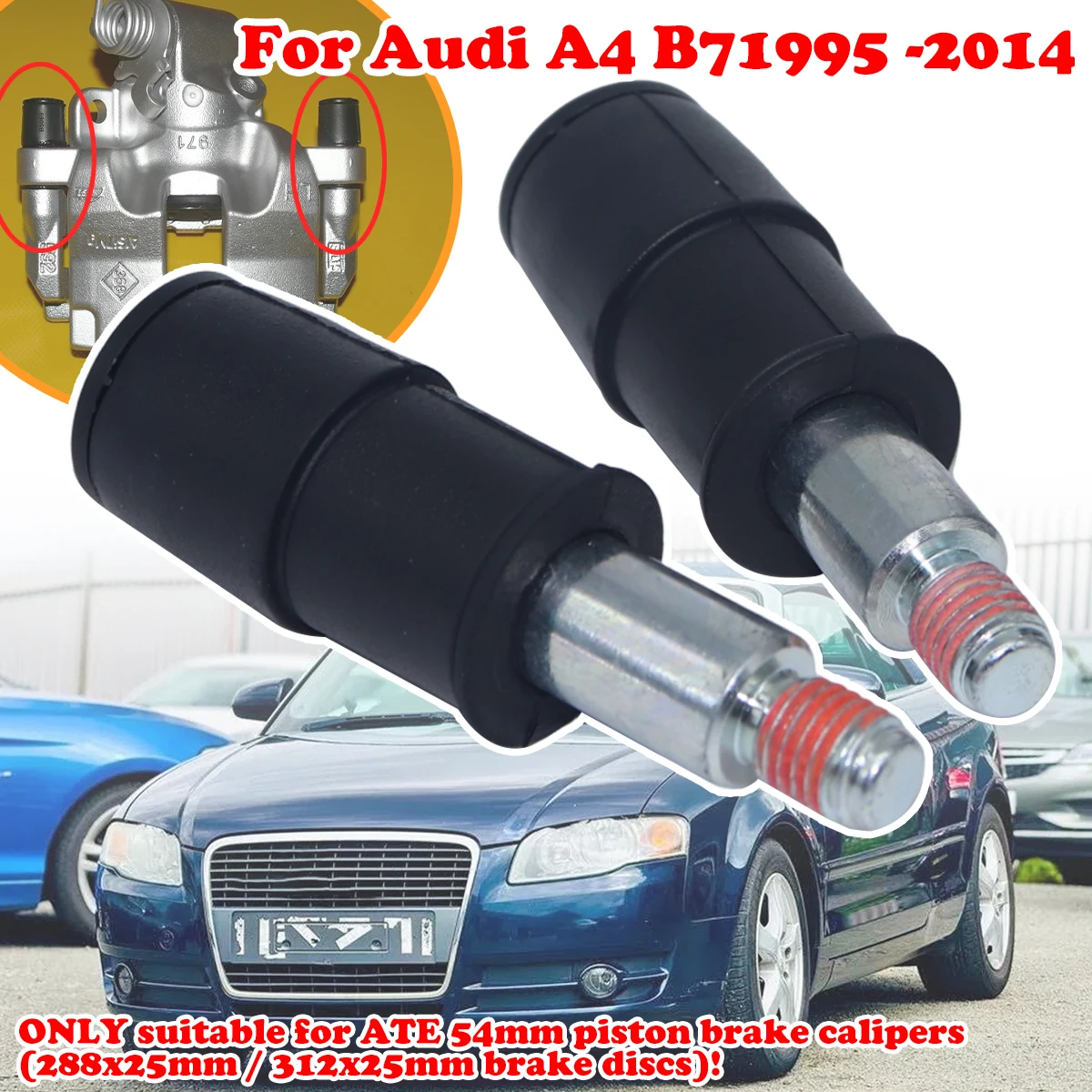 

For Audi A4 B71995 1996 1997- 2014 Front Brake Caliper Slider Guide Pins Bolt Kit Left Right Disc Housing Bellows Sleeve Bushing