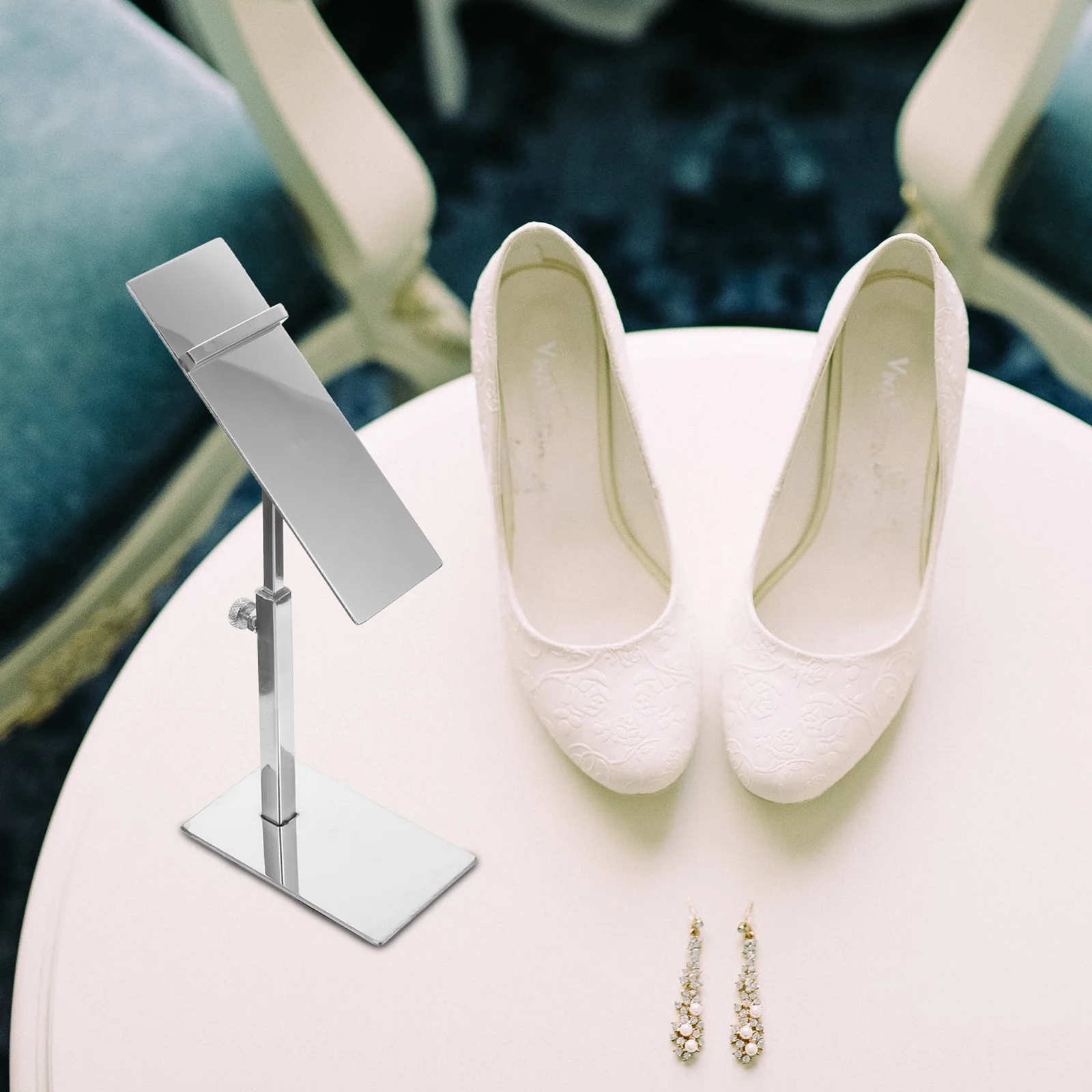 

Adjustable Shoe Display Rack Metal Stainless Steel Stand Durable Antirust for Home Mall Shop Store Shoe Organizer