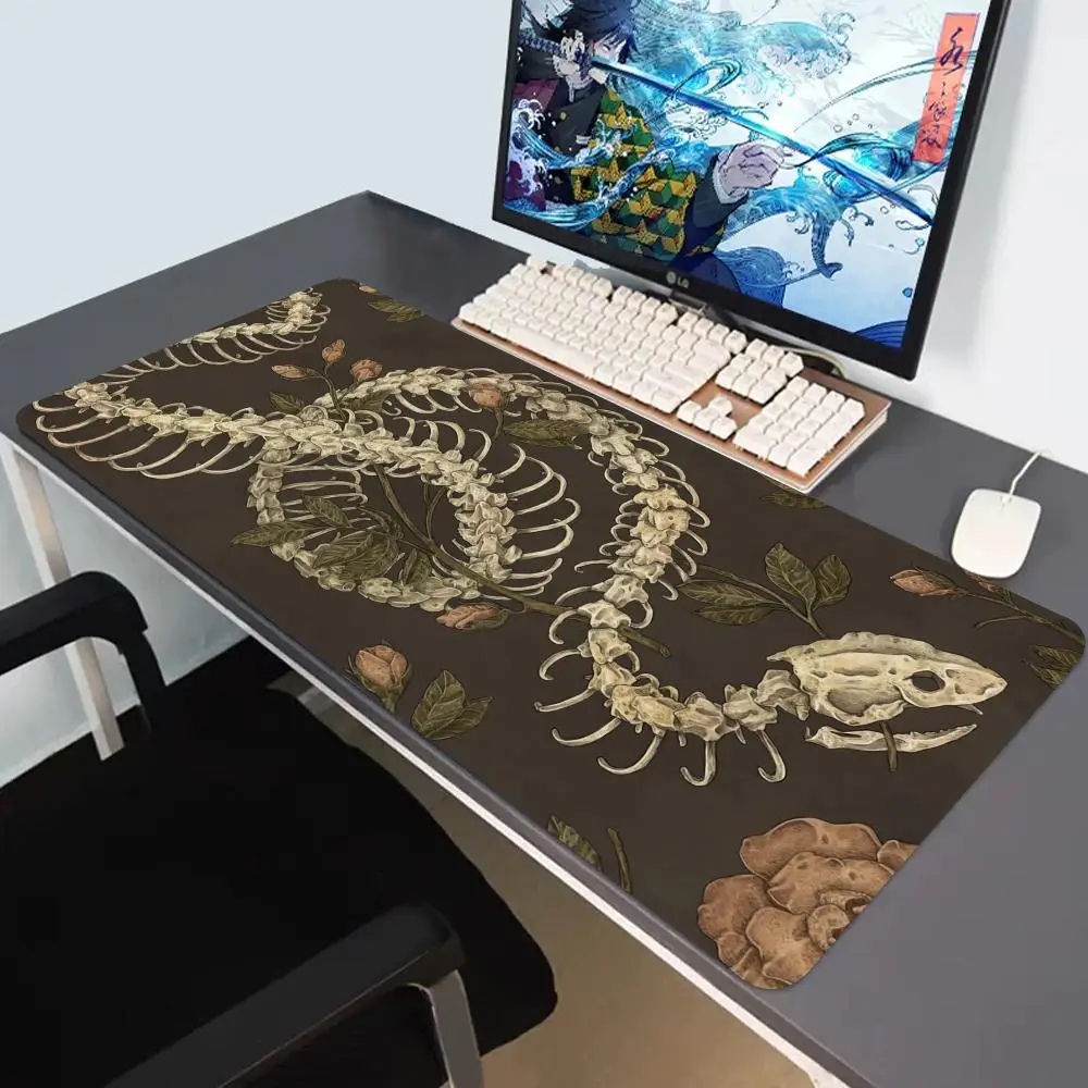 

Mouse Pad Gamer Cool Snake Skull Aesthetic Art XL New HD Mousepad XXL Mouse Mat Natural Rubber Desktop Mouse Pad