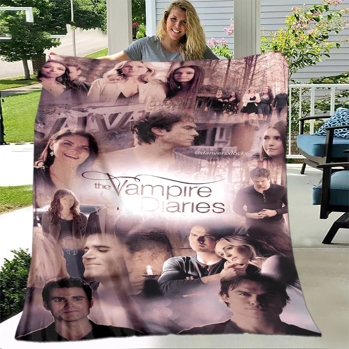 The Vampire Diaries Printed Blanket,Flannel Blanket Throw Blanket,Soft Warm Blanket for Living Room Bedroom Beds Sofa Travel