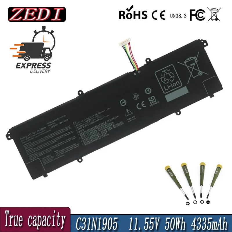 

ZEDI C31N1905 new Laptop Battery for ASUS K533F S433FL S521FA S533FL V533F For VivoBook S14 S433FA-AM035T 11.55V 50Wh 4335mAh