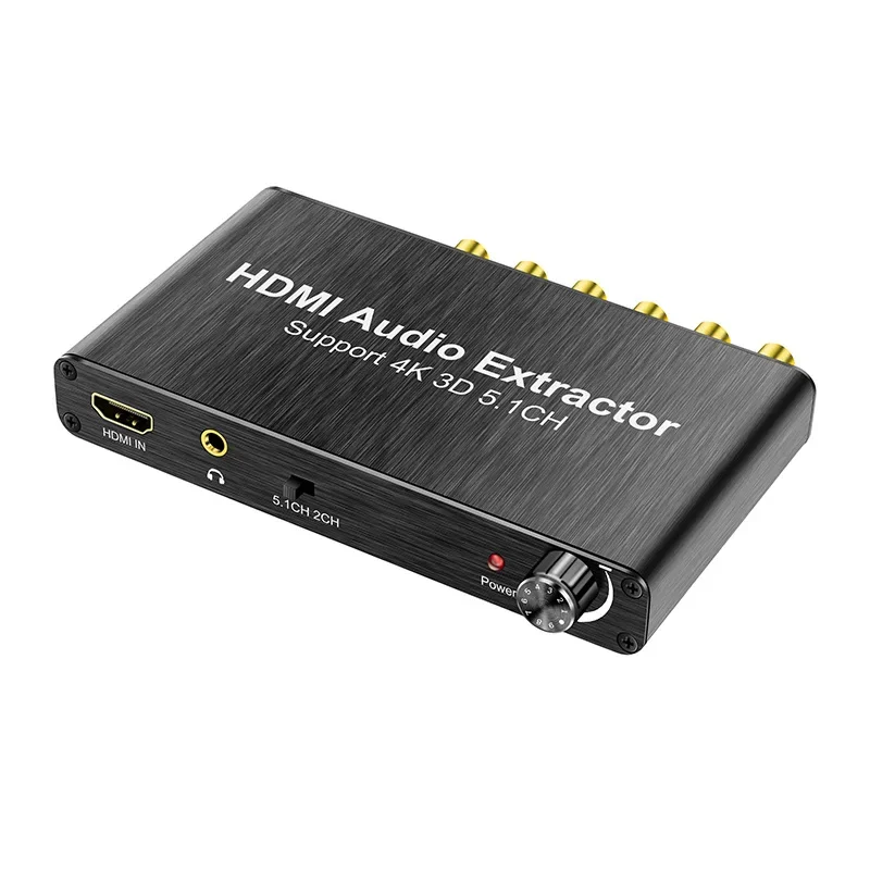 

5.1CH 4K 3D HDMI-compatible Audio Extractor Decode Coaxial To RCA AC3/DST To 5.1 Amplifier Analog Converter for PS4 DVD Player