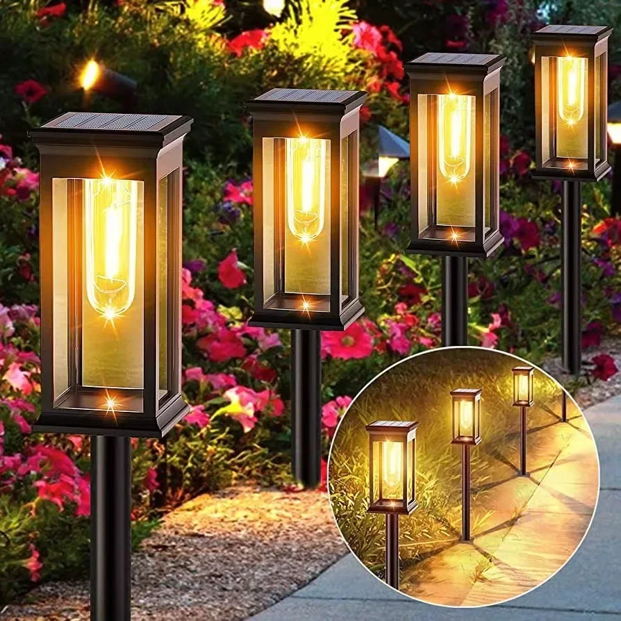 Solar Pathway Lights Outdoor Solar Pathway Garden Lamp Waterproof Landscape Lights Walkway Driveway Lawn Patio Garden Decorative