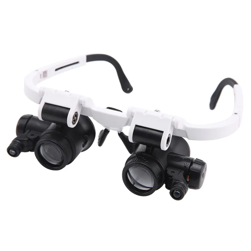 Magnifying Glass with Dual Led Lights, Small Mechanical Maintenance, Carving, Repair, Extendable High Magnification Glasses