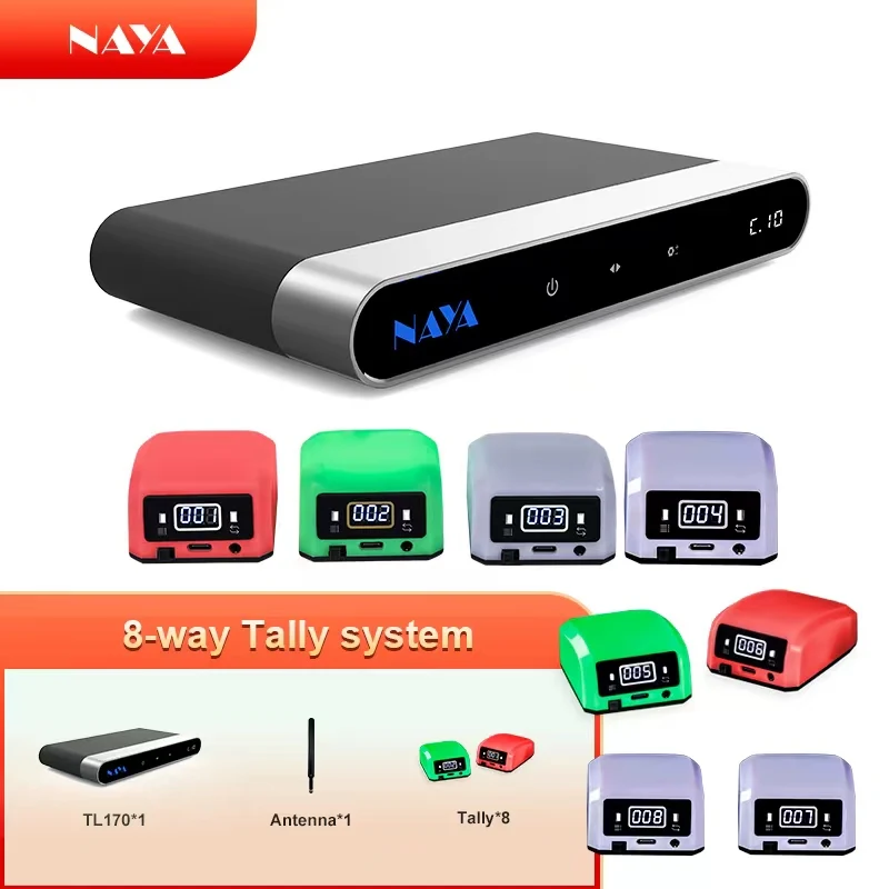 

Naya Wireless Tally System HDI-TL170 4/8 Tally Light 2000m Transmission Distance For Sony Blackmagic Design Avmatrix Switcher