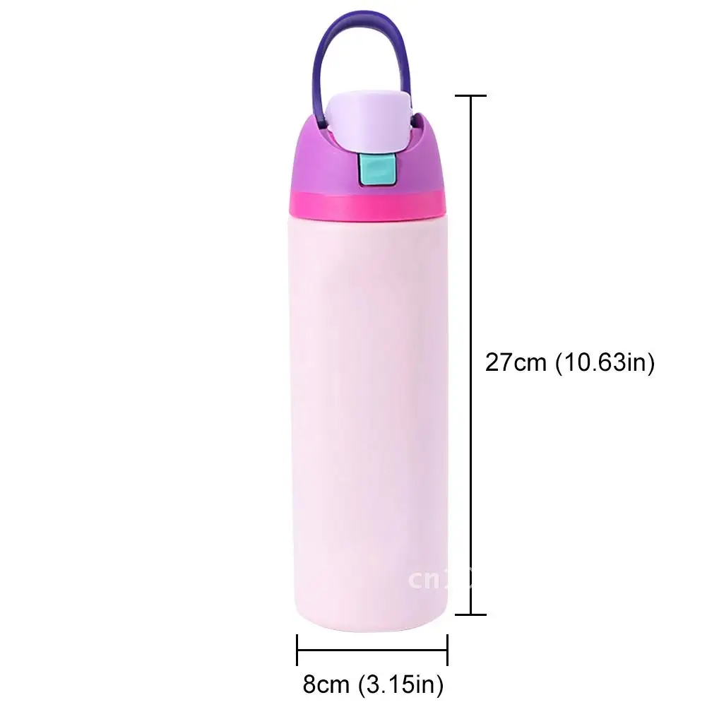 24oz Straw Vacuum Insulated Cup with Handle Portable Water Cup Beverages 304 Stainless Steel Bottle for Cold Hot Sports Water