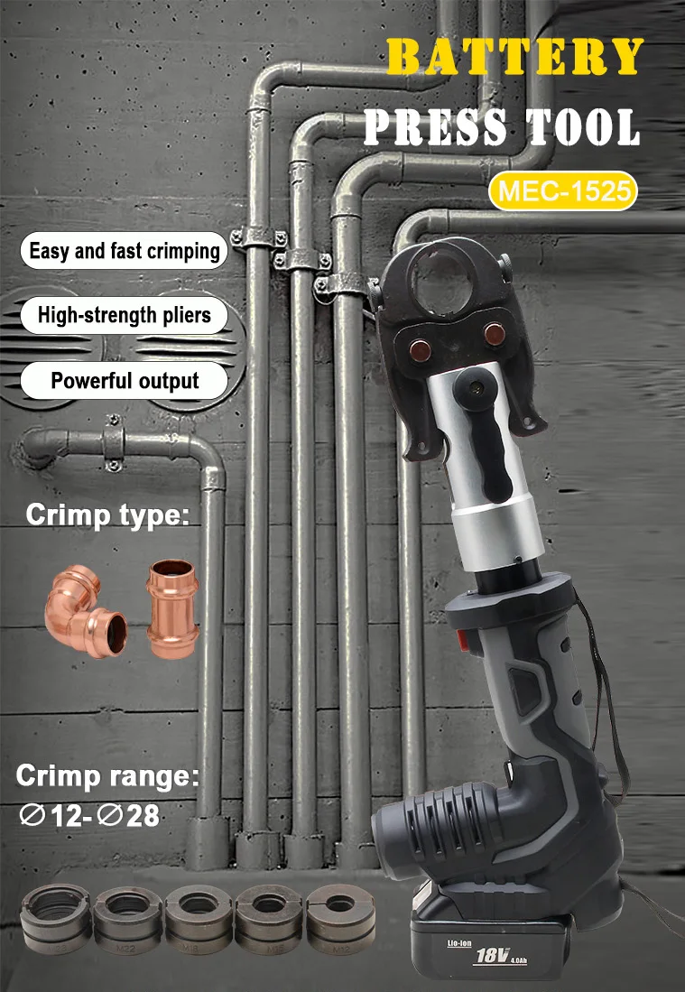 Operated Hydraulic Press Plumbing Crimping Pipe Pressing Stainless Steel and Copper Pipe
