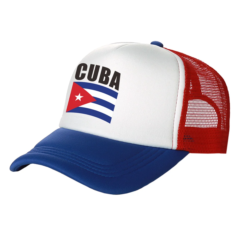 Czapka typu Trucker Kuby Męska fajna czapka z flagą Kuby Czapka z daszkiem Cool Summer Unisex Mesh Net Caps