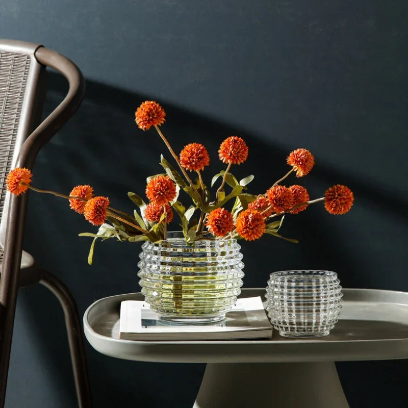 Modern Minimalist Crystal Small Vase Living Room Mini Transparent Glass Ball Flower Arrangement Hydroponic Desktop Decoration