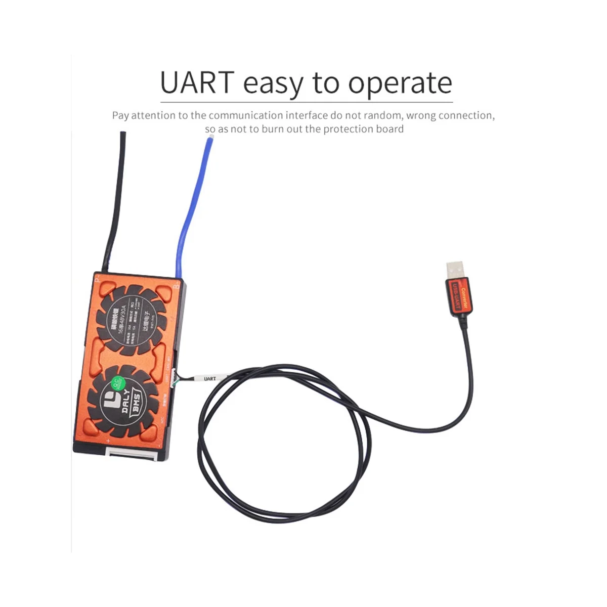 BMS USB- UART Communication Protocol to PC for LiFePO4 Li-Ion NCM LTO Battery 4S to 32S Daly Smart BMS UART Cable