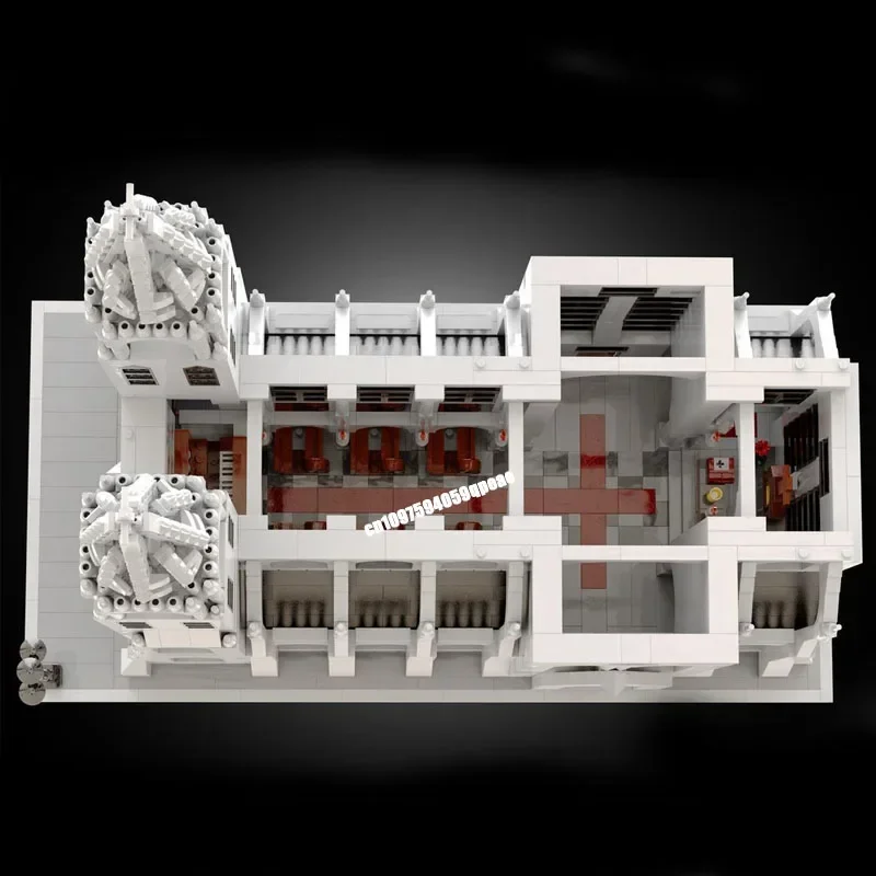 새로운 3997Pcs 유럽 중세 스트리트 뷰 Moc 고딕 대성당 모델 사용자 정의 퍼즐 Diy 크리 에이 티브 아이디어 어린이 장난감 생일 선물