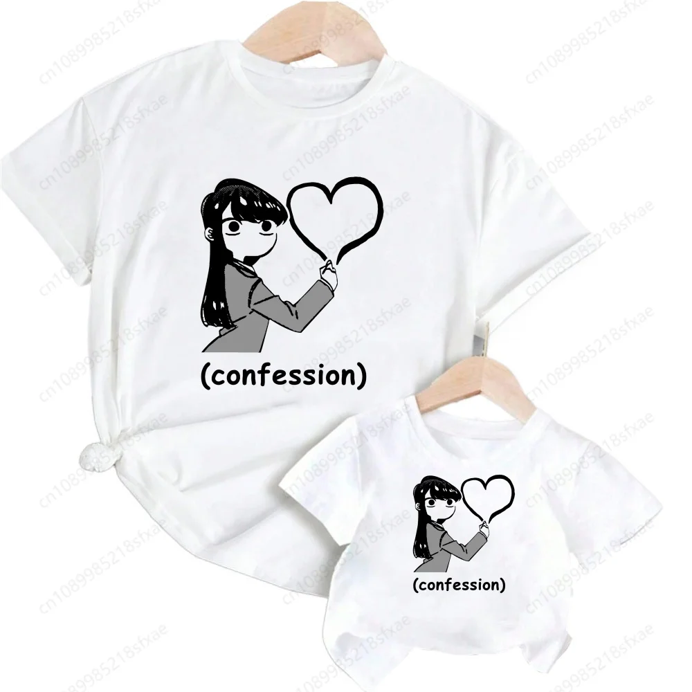 Miss Komi Excited Manga Komi San Can't Communicate Komisan Shouko Tadano Kids T Shirts Short Sleeved Child White Clothes