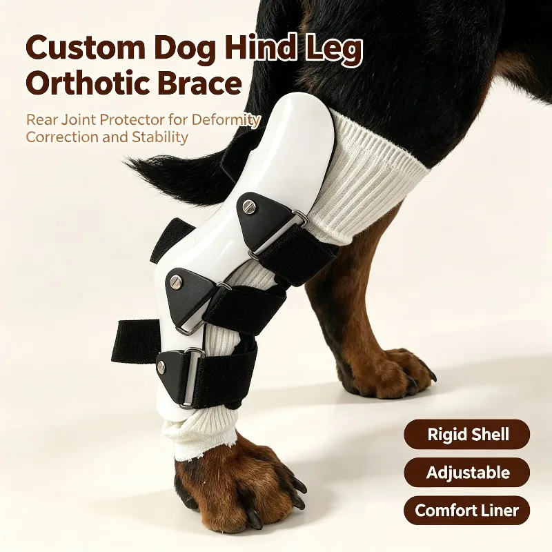 Custom Dog Hind Leg Joint Orthotic Brace, Pet Rear Leg Protector for Deformity Correction and Stability