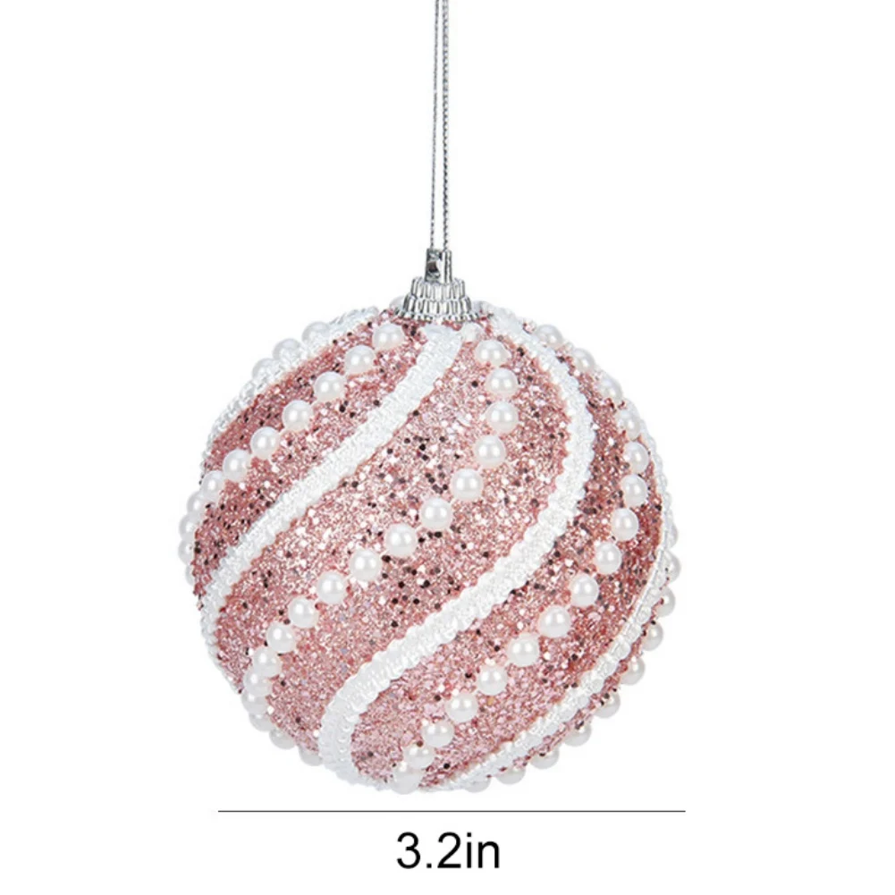 10 pcs/box Pearl Embellished Christmas Balls Gift Box 3.15inch Round Christmas Tree Decoration Christmas Balls