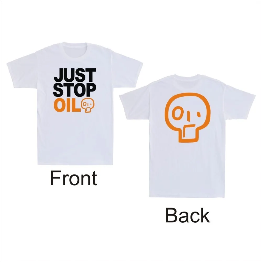 Just Stop Oil Environmental Protest Save The Earth Tshirt Front Back Printed T-Shirt Modern and Trendy Men Women Streetwear