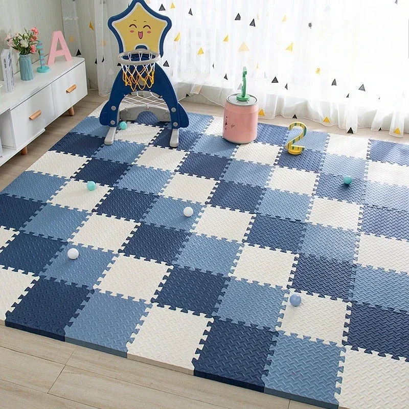 15Pcs Leaf-pattern Foam Flooring Mat 30x30x1CM Soft and Skin-friendly Home Living Room Multi-piece Combination Carpet Rug