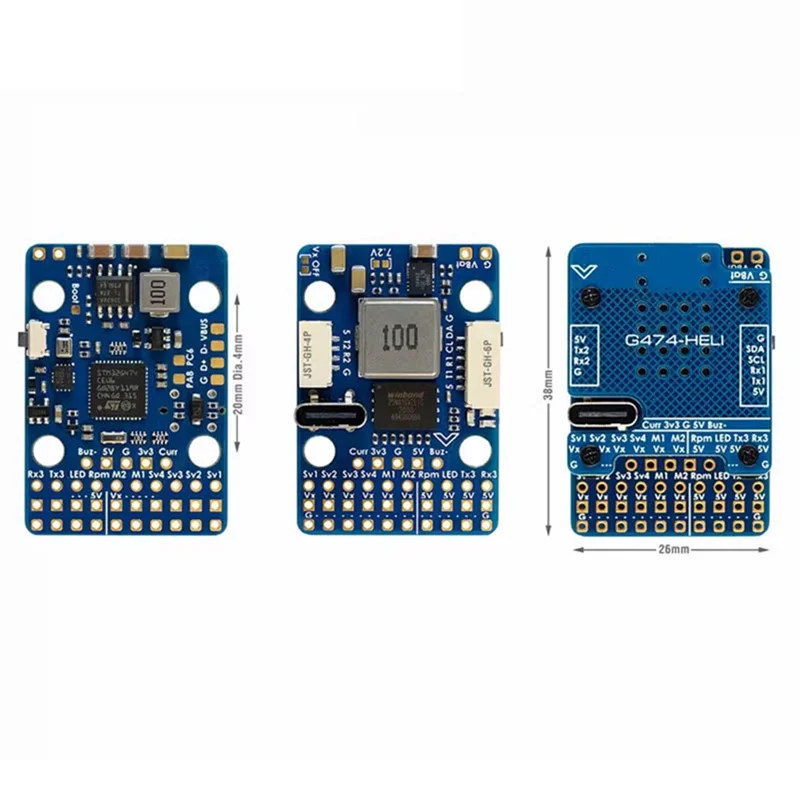

Advanced G474-HELI Flight Controller RC Helicopter Flybarless Controller STM32G474 ICM42688P SPL06L 2X BEC Rotorflight Firmware