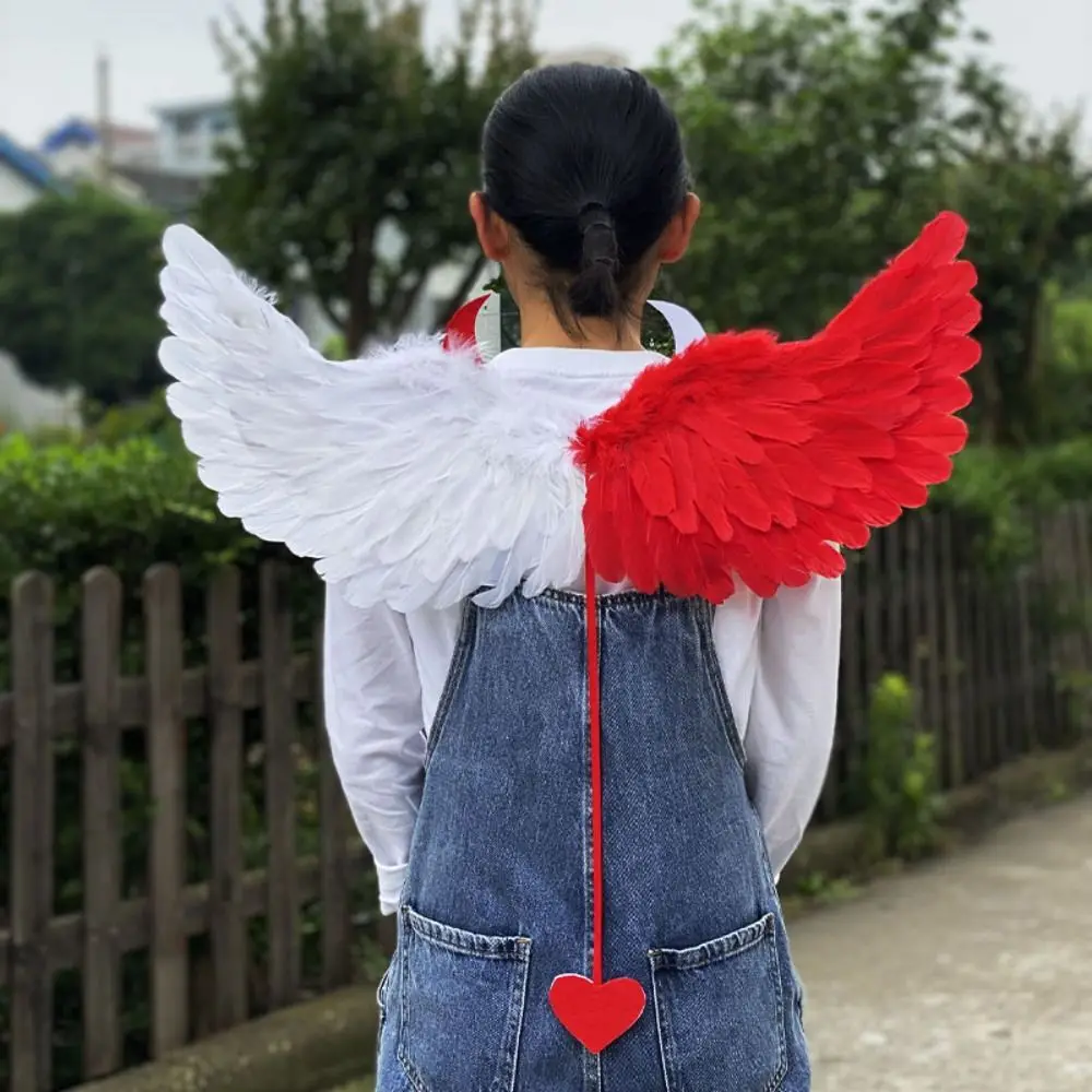 Ala de pluma malvada de Ángel para mujer y niña, accesorios para fotos, espectáculo de baile, cola de amor, boda, regalo de cumpleaños, fiesta, accesorios de Cosplay DIY