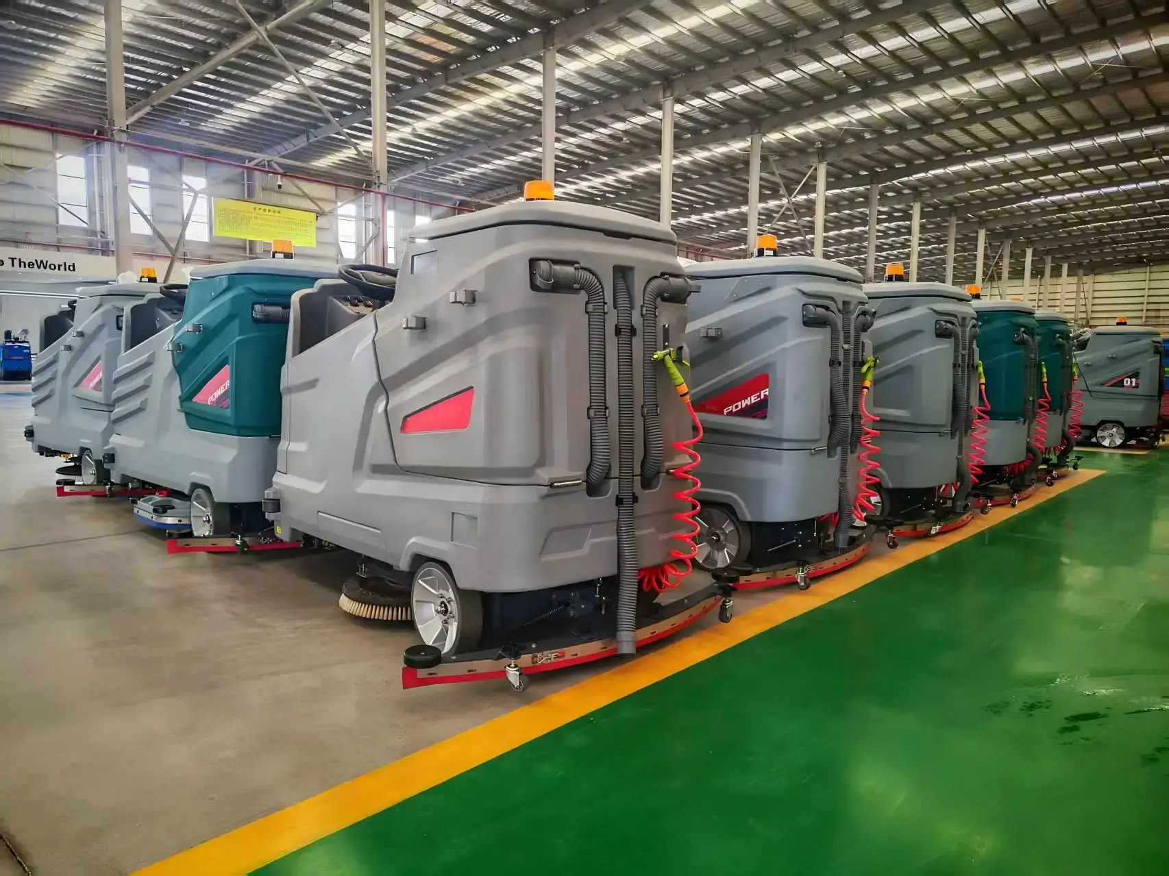 Heavy Duty High Pressure Washing 1800W 1230mm Cleaning Width Rider-Type Floor Cleaners for Industrial Workshop