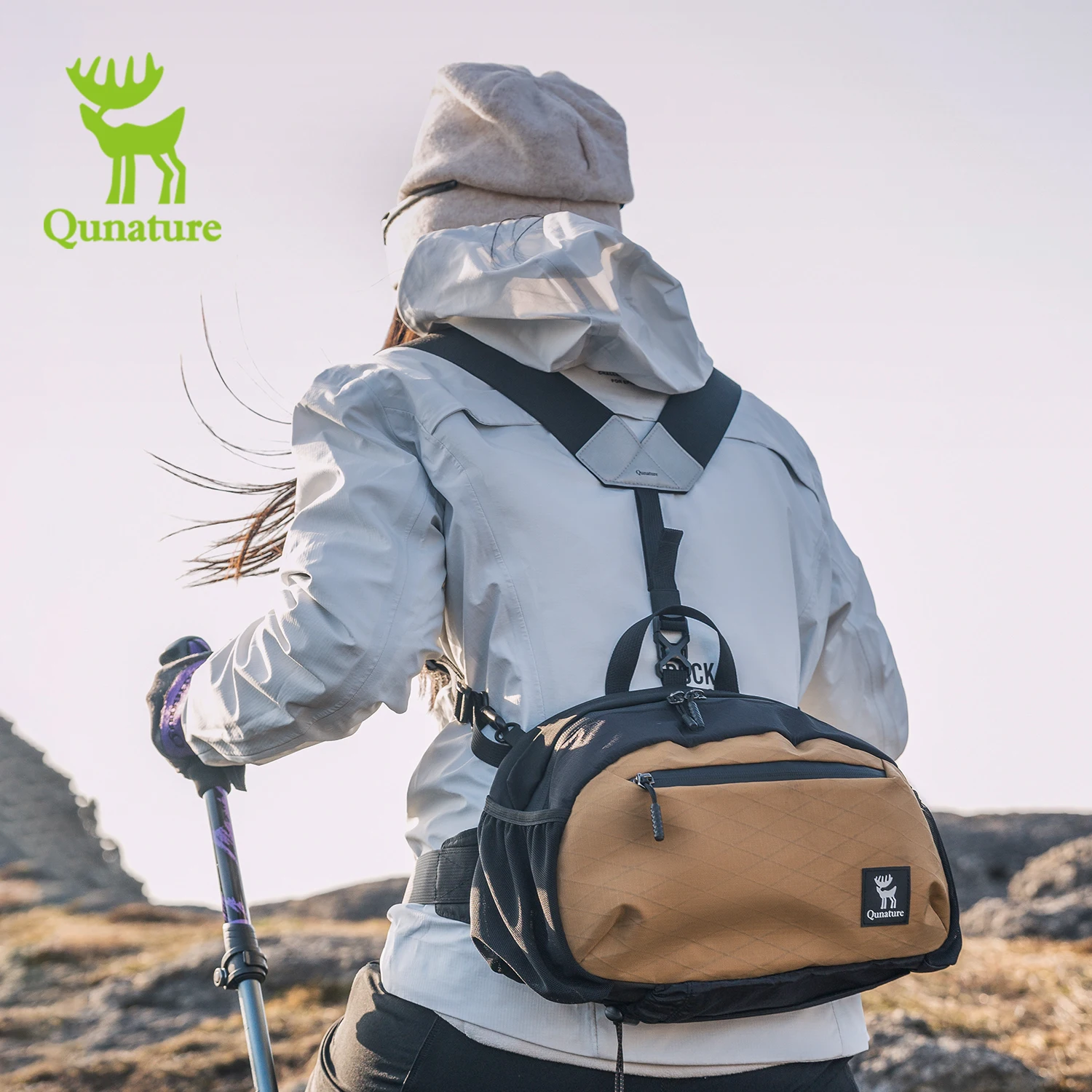 

Qunature рюкзак походный рюкзак треккинговый рюкзак для мужчин и женщин прочный рюкзак с двойным ремешком легкая внедорожная спортивная поясная сумка