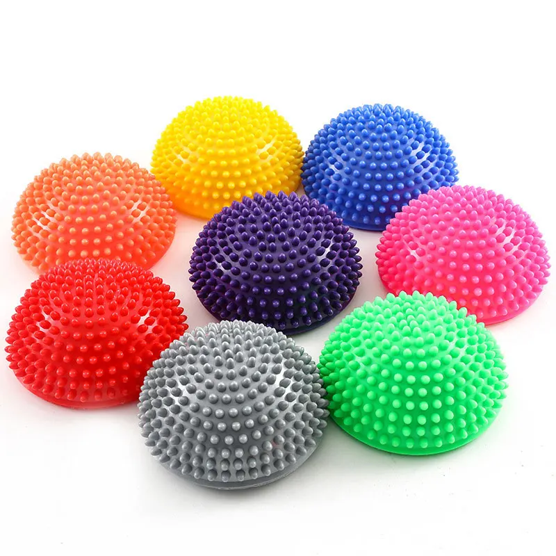 PVC Spiky Yoga Massage Balls PVC Half Sphere Fitball Women Children Trainer Balancing Ball Gym Health Sports Pilates Fitness