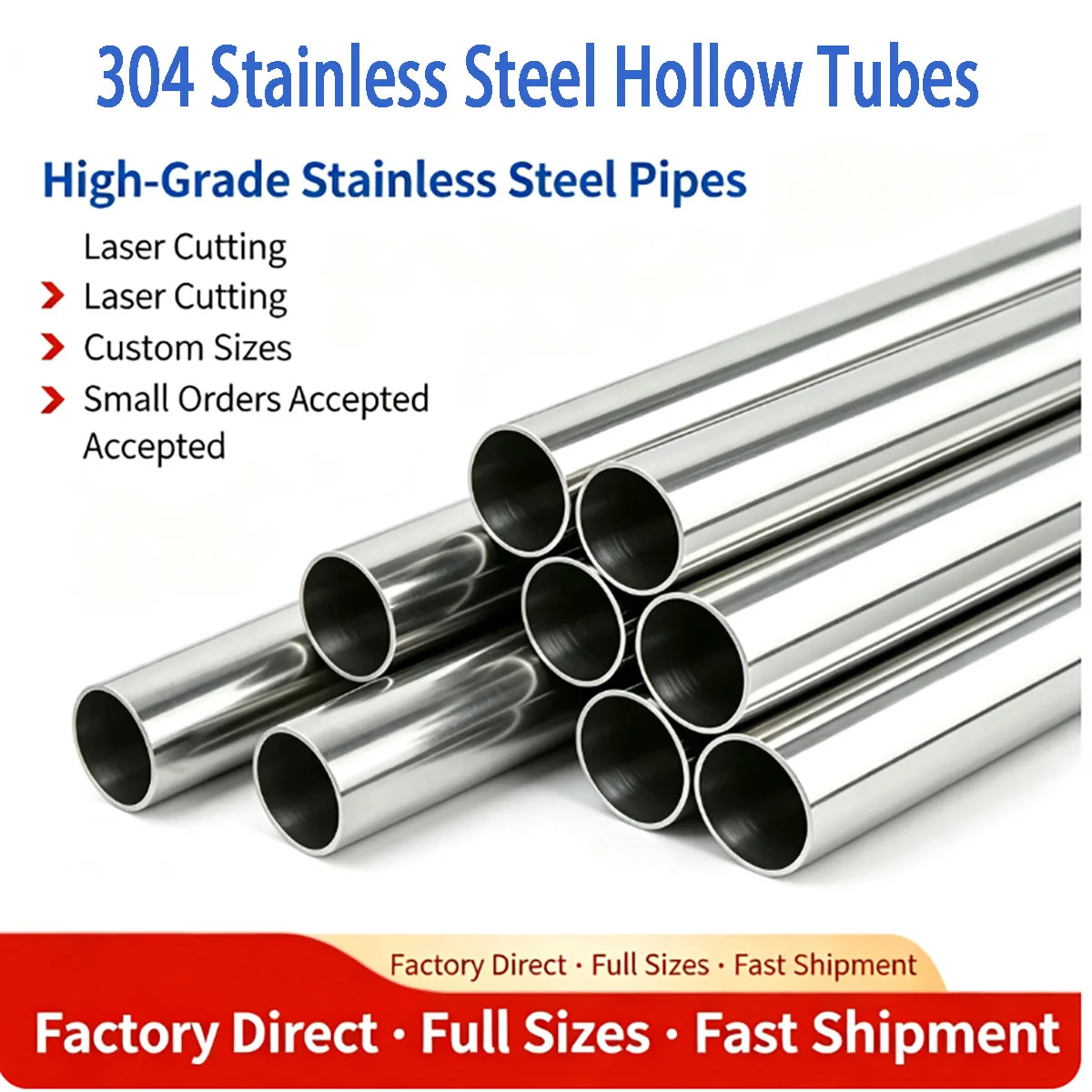 1Pcs 304 Stainless Steel Tube Industrial Pipe 10‑50cm Length, OD32‑76mm ID30‑74mm for Mechanical Equipment Pipeline Fabrication