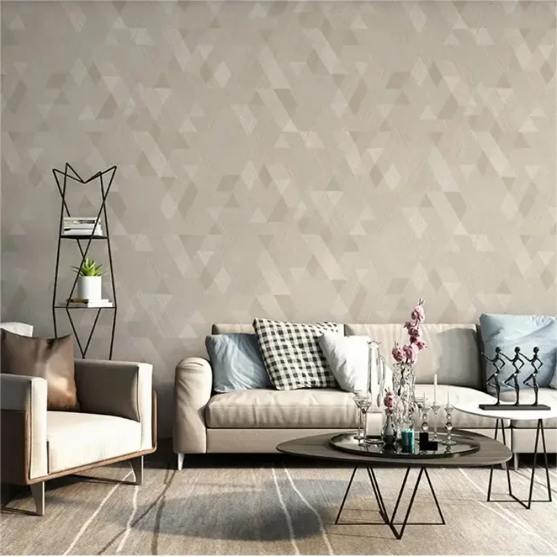 Geometric grid wallpaper for home use modern and minimalist living room bedroom TV wall background wall wallpaper