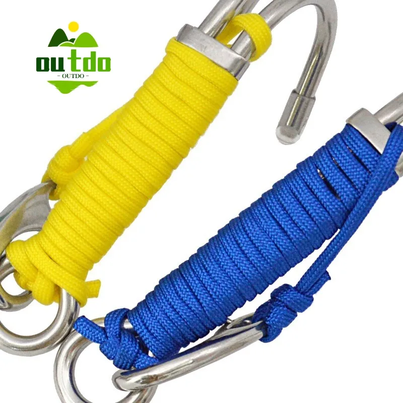 

Крюк для рафтинга рифов с двойной головкой, крюк для рифов из нержавеющей стали, спиральный спиральный пружинный шнур, аксессуар для безопасности дайвинга