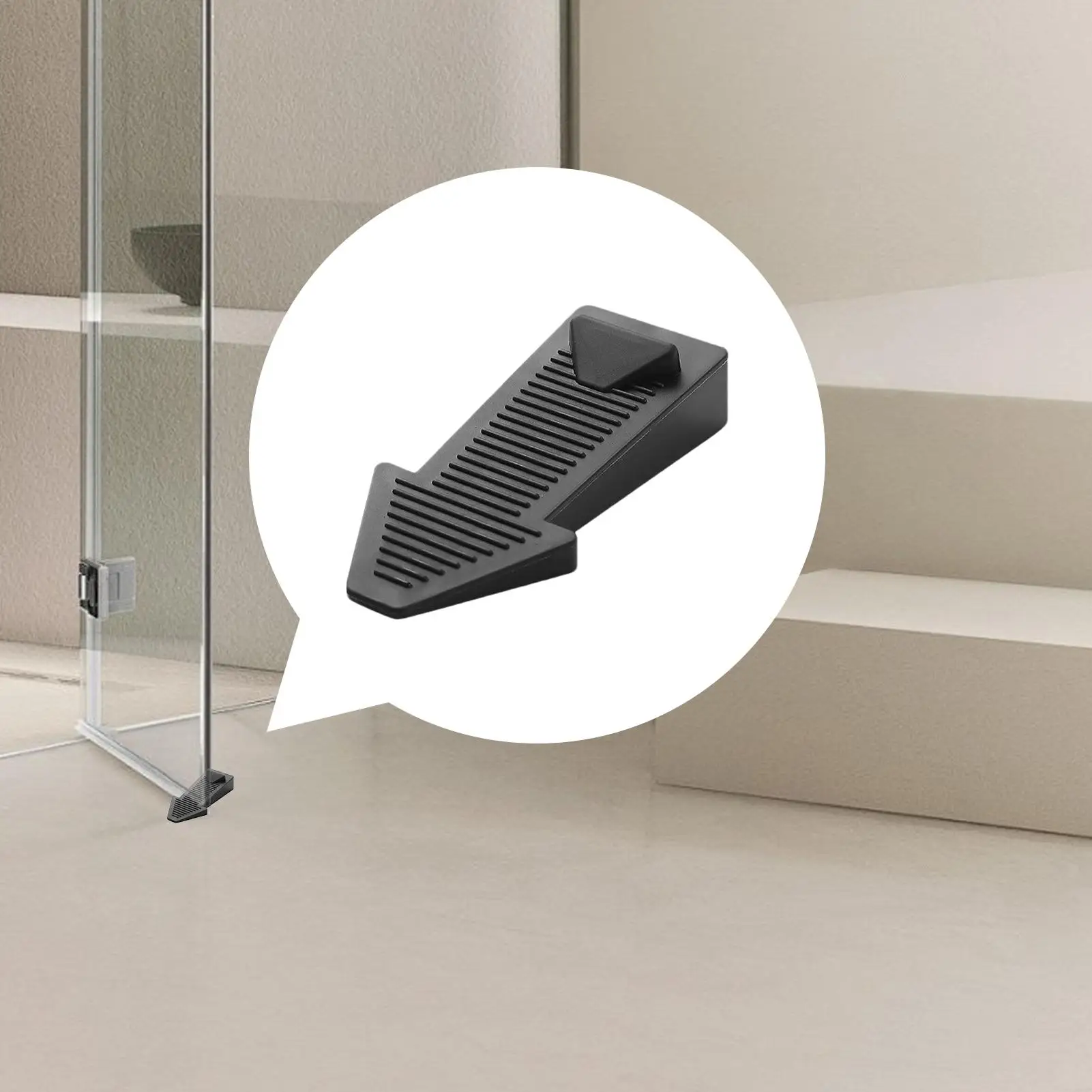 

Bottom Door Stopper Anti Slip Rubber Wedge Reusable Security Stop for Hardwood Tile Carpet All Floor Types Protection